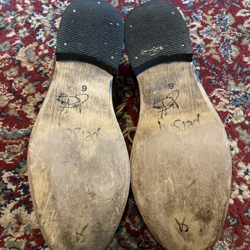 John Fluevog Black and Tan Leather Loafers - Picture 7 of 9